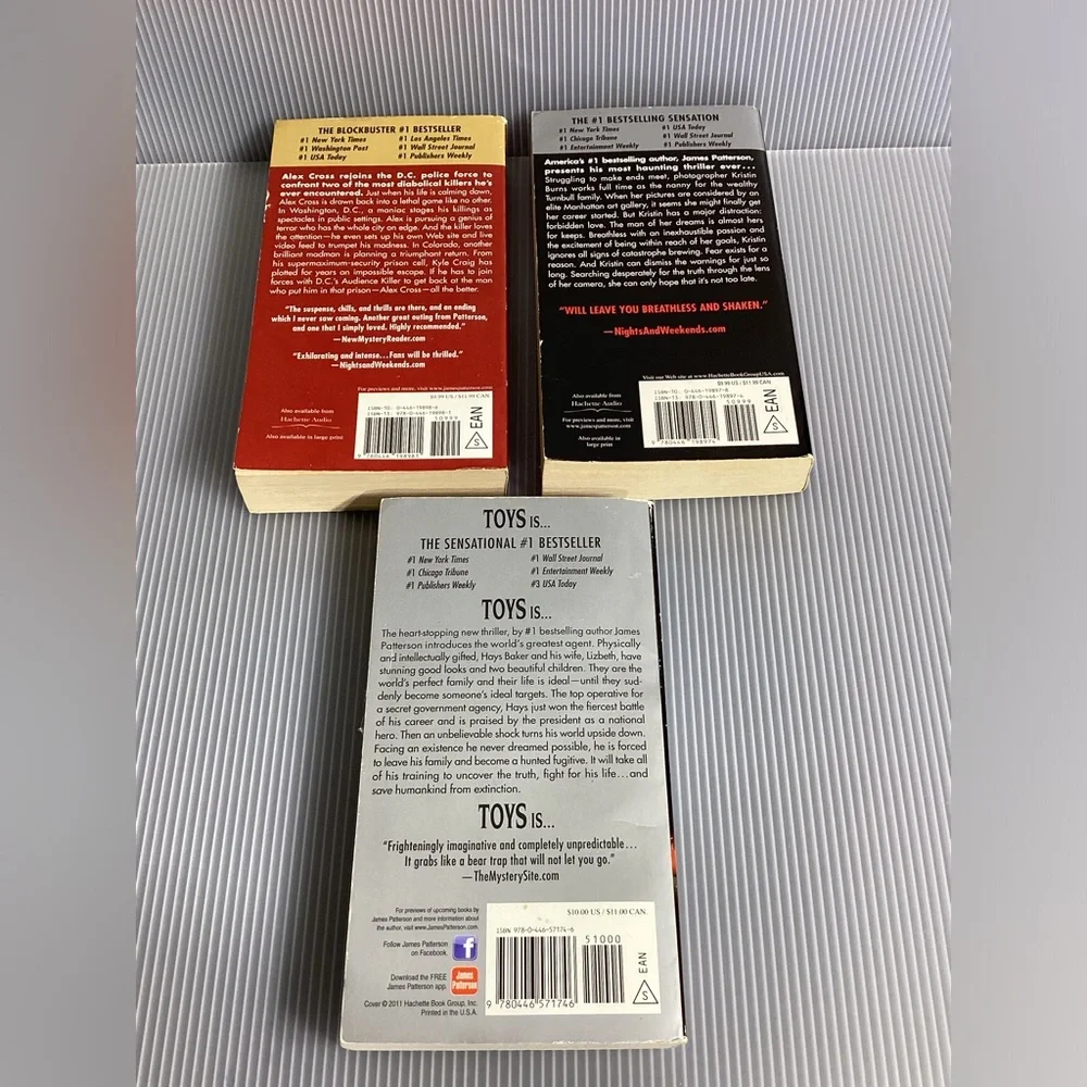 Set of 3 James Patterson Paperback Books
